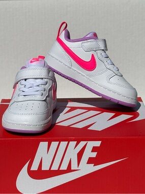 Nike Court Borough Girls Low Top Casual Sneaker 7C Youth Toddler Little Kids NEW